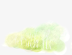 创意手绘水彩森林植物素材