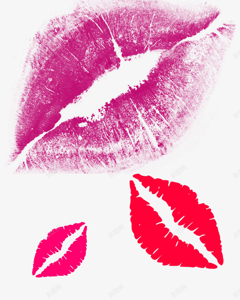 性感魅惑唇印png免抠素材_新图网 https://ixintu.com 唇印素材 性感风格 情人节素材 紫色 红色 魅惑风格