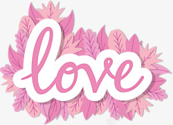 粉色LOVE卡片矢量图素材