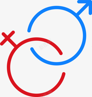 蓝红色性别符号图标图标