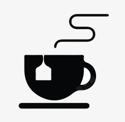 黑色茶叶茶杯图案图标高清图片