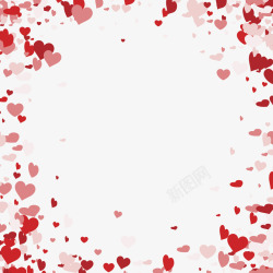 碎片边框红色浪漫爱心碎片装饰边框高清图片
