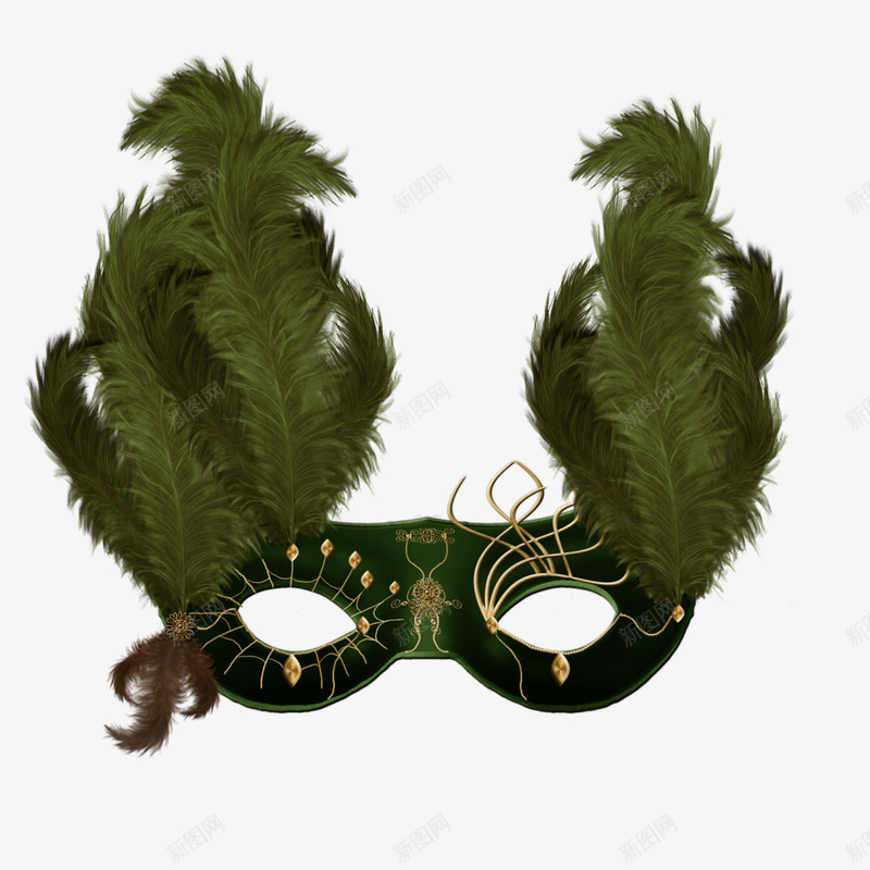 绿色面具png免抠素材_新图网 https://ixintu.com 传统文化 文化艺术 森林面具 精美面具 舞会面具 节日面具 花纹