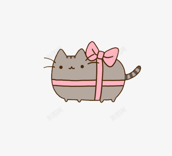 礼物小猫png免抠素材_新图网 https://ixintu.com 动物 卡通 手绘 礼物盒