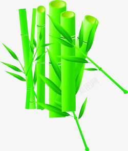 绿色卡通创意竹子素材