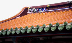 中国古老老式建筑房屋屋顶素材