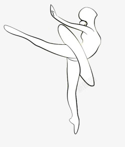 线条舞者手绘黑色芭蕾舞者图标高清图片