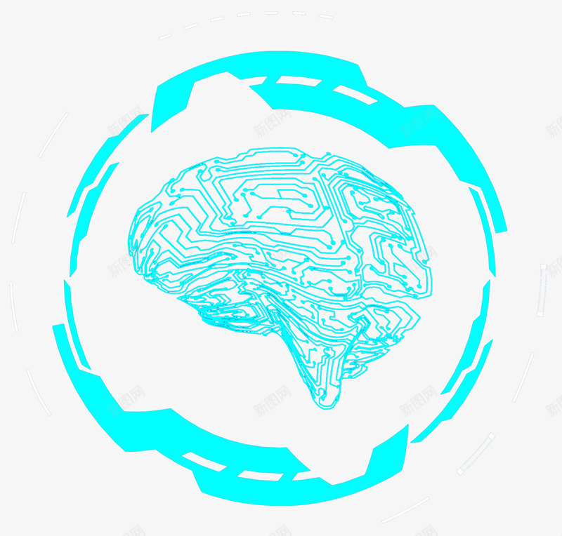 科技大脑png免抠素材_新图网 https://ixintu.com 创意 大脑 未来科技 科幻 科技 装饰图案