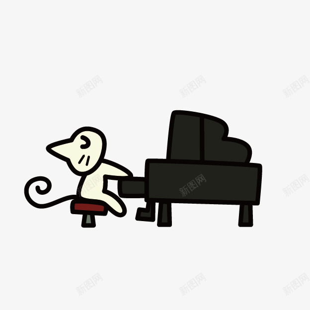 手绘小猫弹钢琴png免抠素材_新图网 https://ixintu.com 动物 卡通小猫 可爱 小猫 弹钢琴 手绘小猫 手绘小猫弹钢琴 演出 猫 钢琴演出