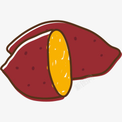 烤红薯卡通美食烤红薯插画高清图片