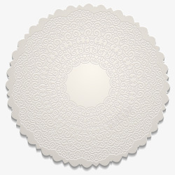 白色花边圆形杯垫插画素材