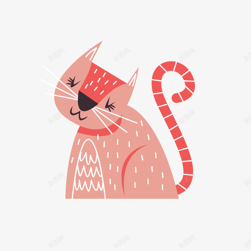 粉色小猫卡通动物矢量图eps免抠素材_新图网 https://ixintu.com 卡通 卡通动物 卡通的 可爱 可爱动物 可爱的动物 粉色小猫 矢量图
