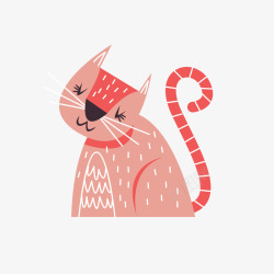 粉色小猫卡通动物矢量图素材