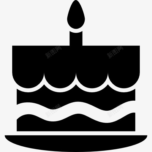生日蛋糕和一个燃烧的蜡烛上图标png_新图网 https://ixintu.com 庆典 燃烧 生日蛋糕 生日蛋糕上的图标 蛋糕 蜡烛