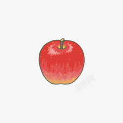 盛夏旅行记手绘红色苹果高清图片