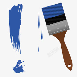 蓝色油漆刷素材