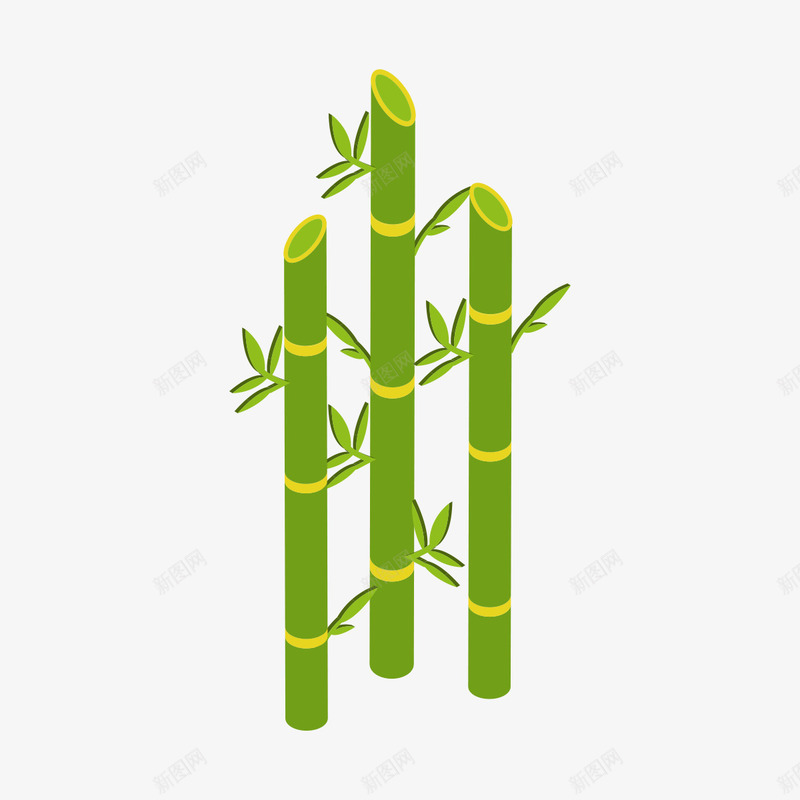 绿色的竹子png免抠素材_新图网 https://ixintu.com png图形 png装饰 手绘 竹叶 竹子 绿叶 装饰