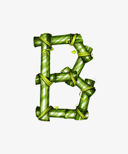 竹子字母b素材