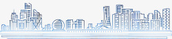 天堂杭州蓝色光效杭州城市线条PSD高清图片