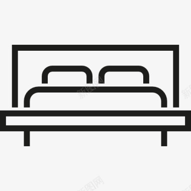 卧室家具设计双床图标图标