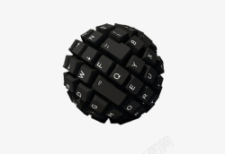 矢量球形键盘创意球形键盘高清图片