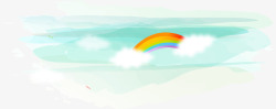 蓝天彩虹装饰插图矢量图素材