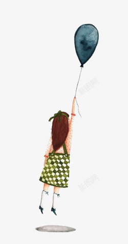 吹气球的小女孩女孩背影高清图片