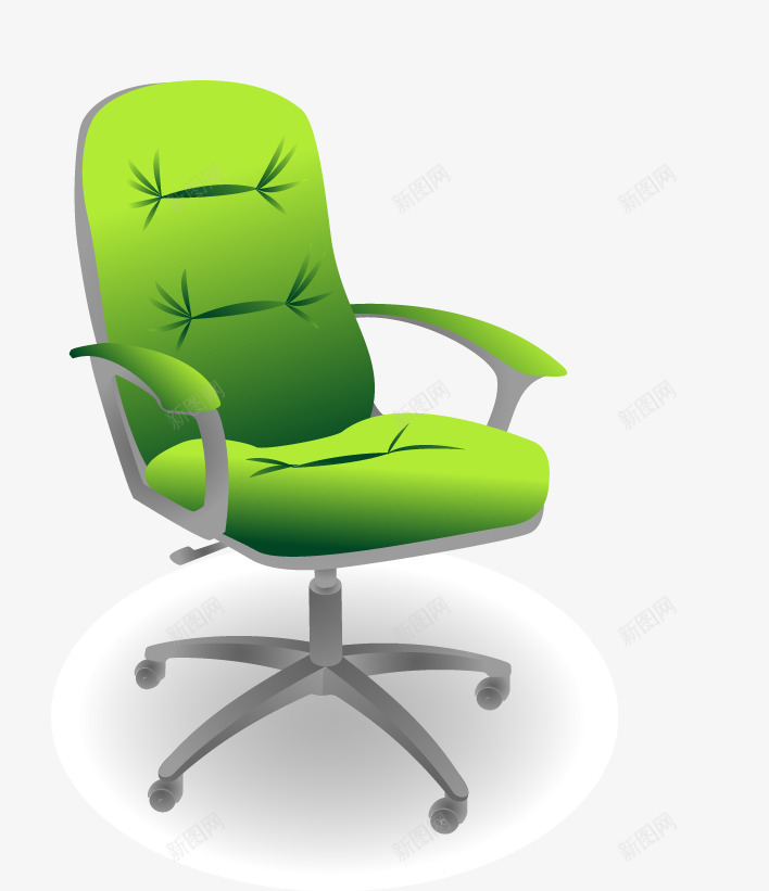 绿色椅子png免抠素材_新图网 https://ixintu.com 卡通 家具 家居 椅子