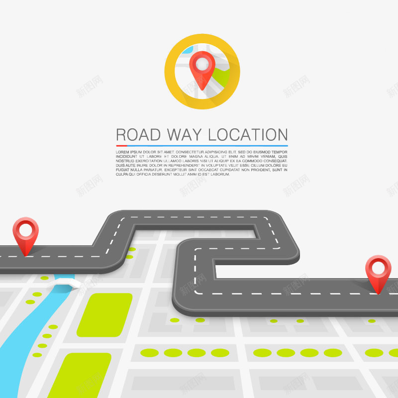 道路上的导航定位插画png免抠素材_新图网 https://ixintu.com GPS导航 位置 地图 地标 导航 导航仪 导航定位 插画 道路