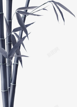 紫色中国风竹子装饰图案素材