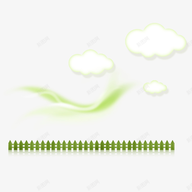 绿色现代植物装饰png免抠素材_新图网 https://ixintu.com 围栏 春天 树叶 树木 森林 清新 白云 绿色 自然 茂盛 风景