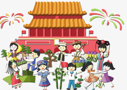 周年特惠国庆节插画高清图片