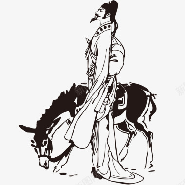 中国古典白描人物肖像图图标图标
