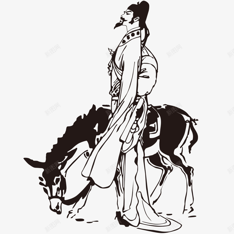中国古典白描人物肖像图图标png_新图网 https://ixintu.com 中国 人物 写意 古典 孔孟 服装 民族 白描 肖像图
