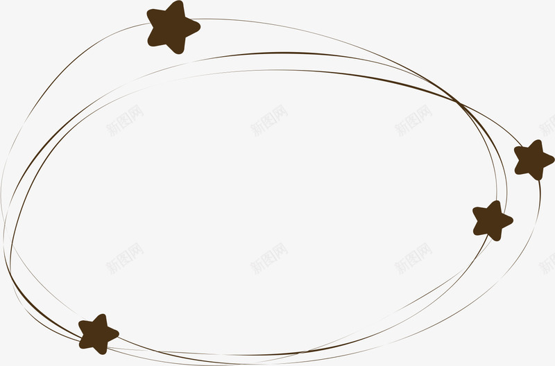 星星边框png免抠素材_新图网 https://ixintu.com AI 卡通 手绘 插图 插画 星星 线条 边框 黑色