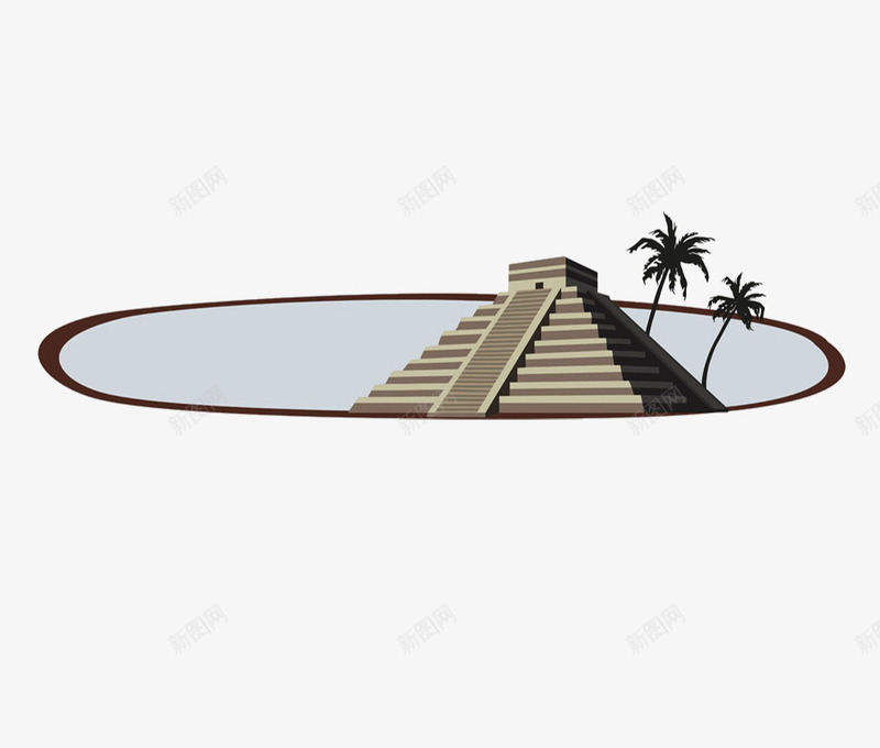 度假时光png免抠素材_新图网 https://ixintu.com 卡通 名胜 建筑 椰子树 装饰