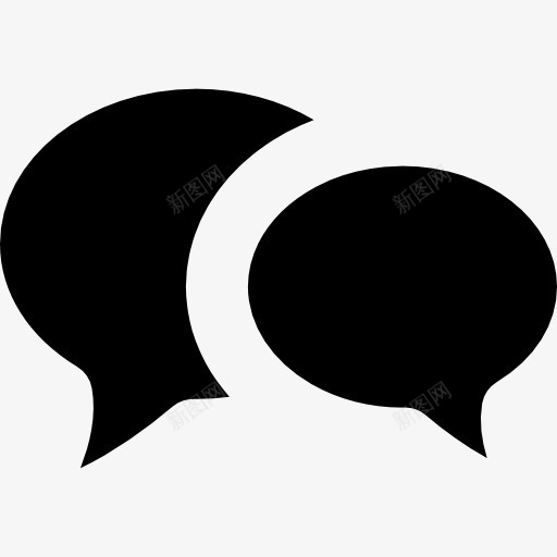 重叠语音泡沫图标png_新图网 https://ixintu.com 对话 沟通 社交 聊天 谈话