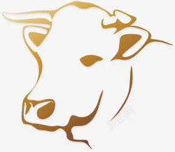 黄色的牛牛头插画库高清图片