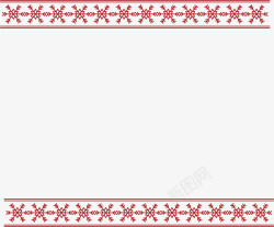 红色雪花花纹装饰框矢量图素材