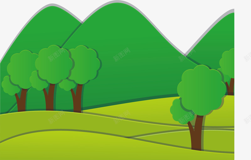 绿色的森林矢量图ai免抠素材_新图网 https://ixintu.com 创意 树木 森林 植物 绿叶 绿色 设计 阳光 矢量图