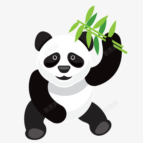 熊猫png免抠素材_新图网 https://ixintu.com 国宝 大熊猫 扁平化 熊猫眼 竹子 黑眼圈