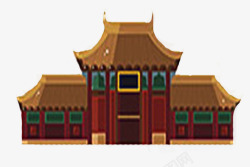 手绘中国建筑午门建筑故宫手绘高清图片