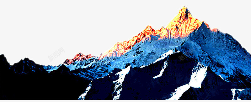被阳光照耀的雪山png免抠素材_新图网 https://ixintu.com 光 山 照 的 耀 被 阳 雪