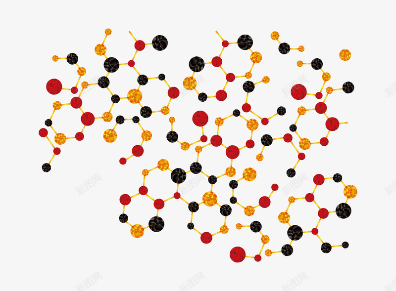 生物分子图矢量图ai免抠素材_新图网 https://ixintu.com 生物分子 科技元素 科技装饰图案 矢量图
