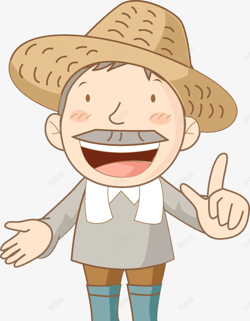 帽子农民png免抠素材_新图网 https://ixintu.com 人物画 卡通手绘 帽子农民 水彩画 肖像画 装饰图案
