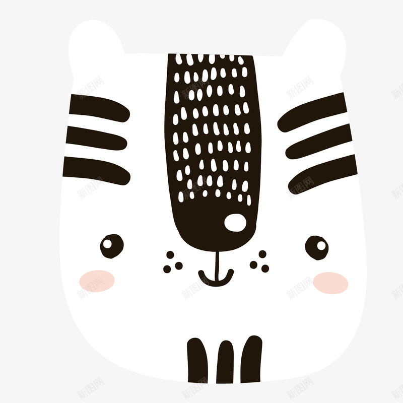 可爱小猫手绘矢量图ai免抠素材_新图网 https://ixintu.com 个性 动物 卡通 宠物 小猫 手绘 白色 花纹 矢量图