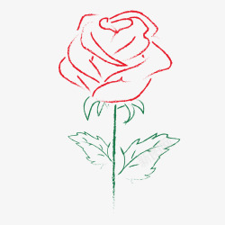 拥抱情人节手绘玫瑰花素材