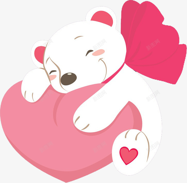 卡通抱着爱心的小熊图png免抠素材_新图网 https://ixintu.com 动物 卡通 可爱的 小熊 情人节 插图 爱心