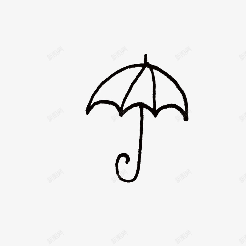 雨伞黑色线条雨伞装饰图标png_新图网 https://ixintu.com 线条 装饰 雨伞 黑色