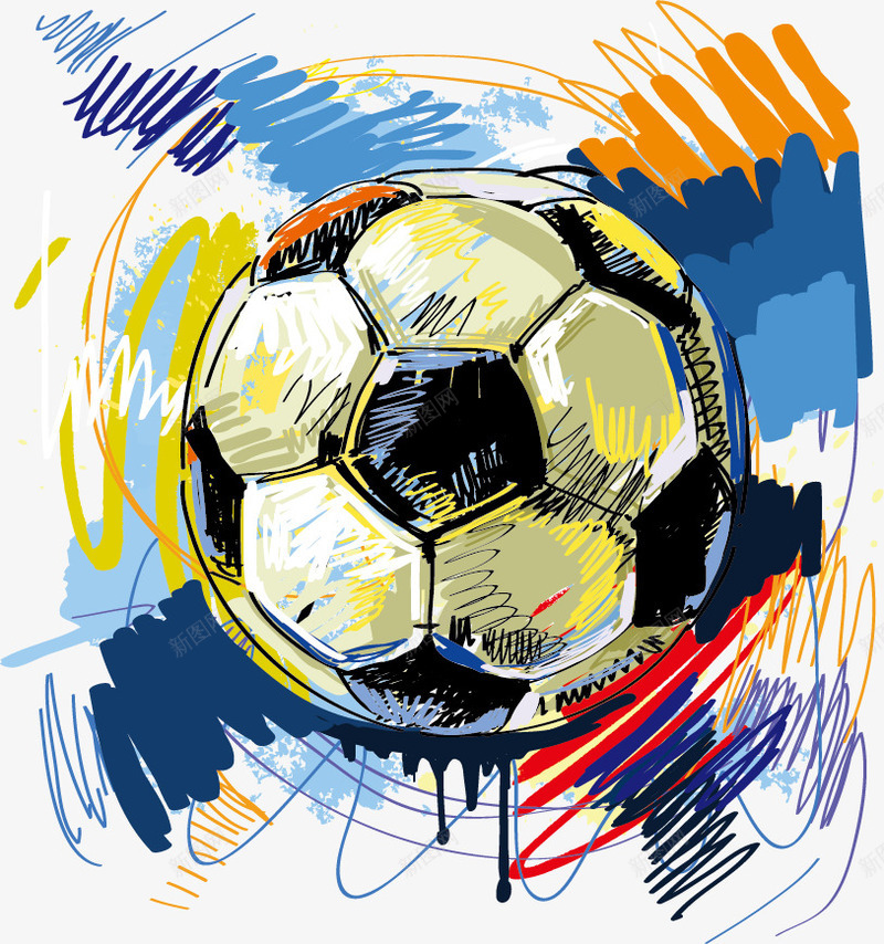 彩绘矢量图eps免抠素材_新图网 https://ixintu.com 世界杯 封面 彩绘 手绘 插画 欧洲杯 球赛 足球 运动 矢量图